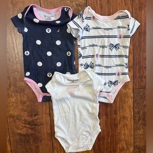 Nautica and Calvin Klein girls onesie bundle 6-9 months